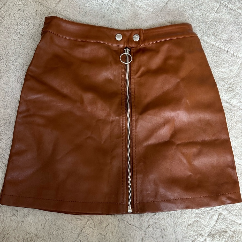 Brown Zipper Skirt